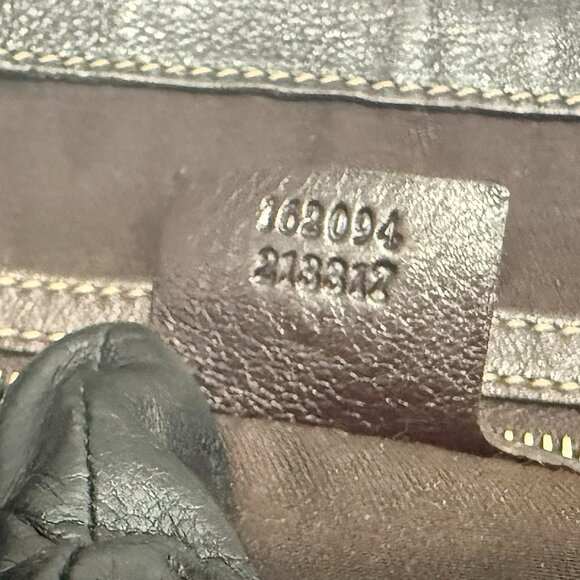 Gucci Britt GG Red Green Web Hobo Soho Leather Dark Brown Tote - MINT! - Picture 12 of 14